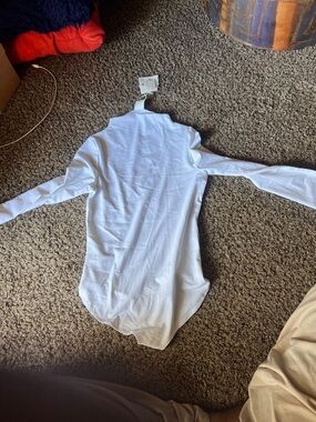 Zara White Long Sleeve Bodysuit